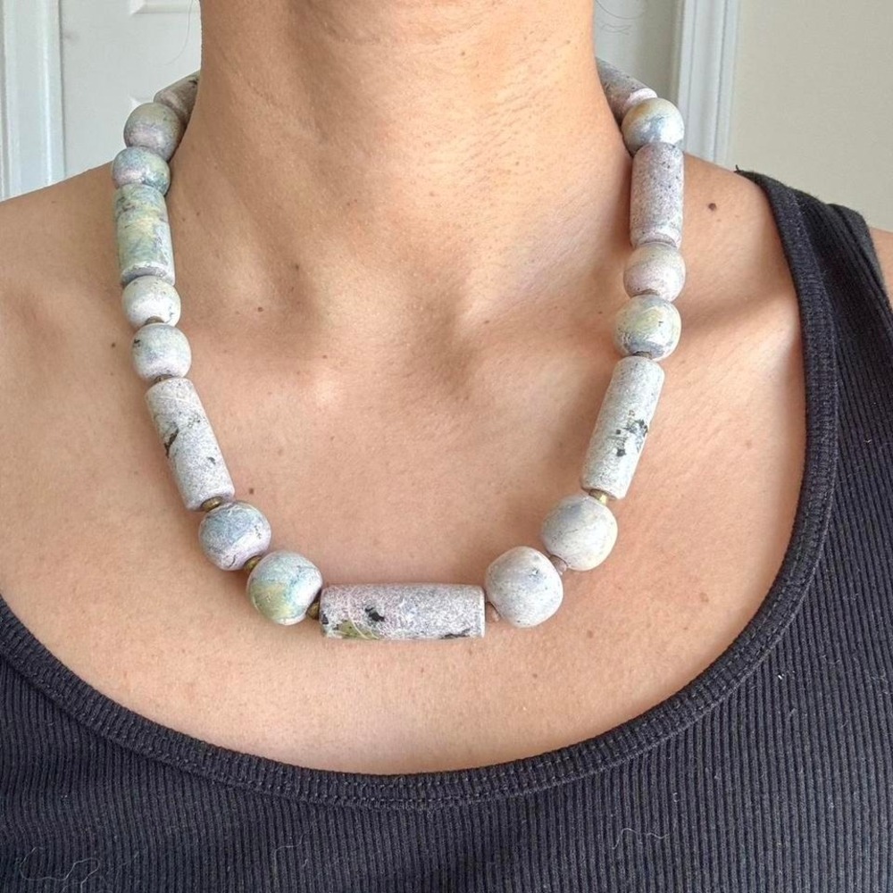 Large Stone Statement Necklace Blue / Purple Jewelry Boho